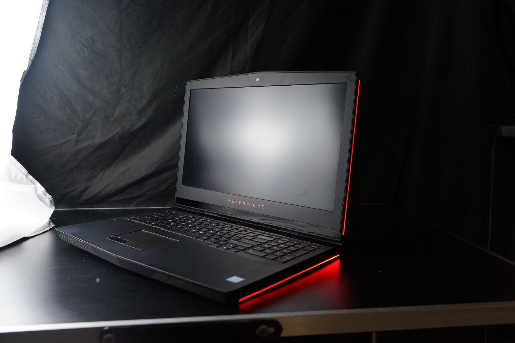Gaming laptop open front Alienware bezel