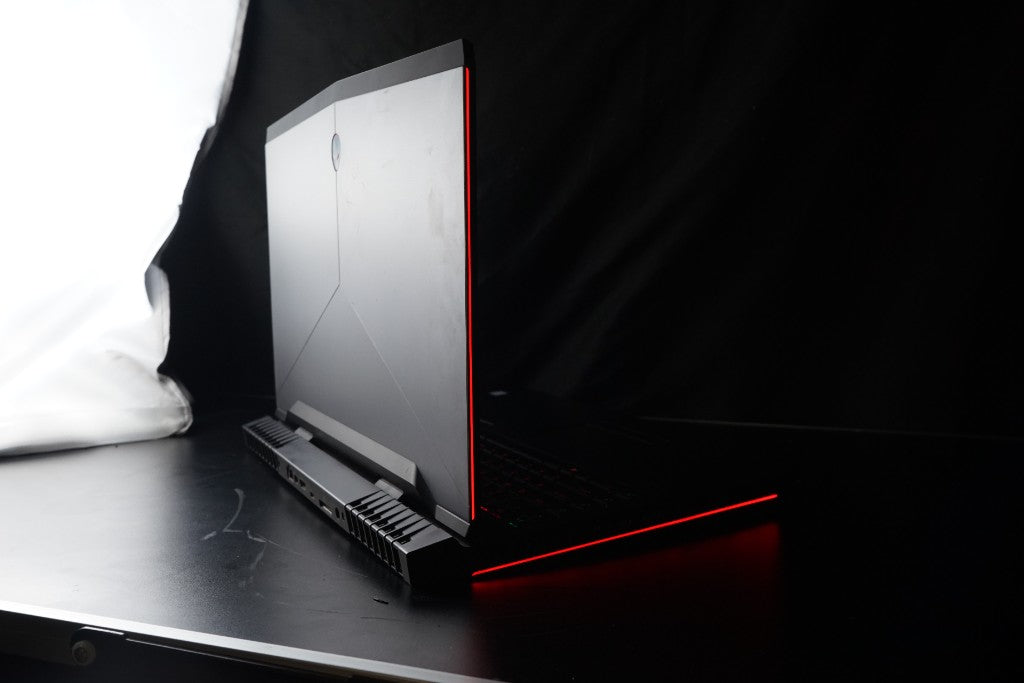 Gaming laptop rear three-quarter open