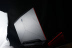 Gaming laptop rear three-quarter silver lid