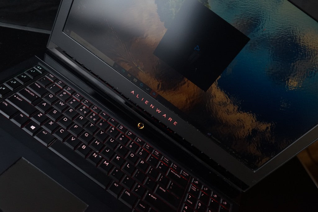Gaming laptop rear three-quarter silver