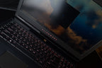 Gaming laptop rear three-quarter silver